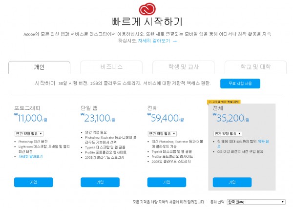 포토샵 CC 비용